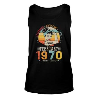 Vintage Legendary Awesome Epic Since February 1970 Birthday Tank Top | Mazezy