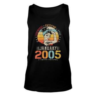 Womens Vintage Legendary Awesome Epic Since January 2005 Birthday Tank Top | Mazezy
