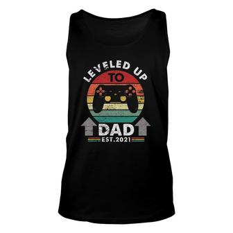 Mens Vintage Leveled Up To Dad 2021 Costume Gender Reveal Tank Top | Mazezy