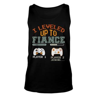 Vintage Leveled Up To Fiance Gamer Gaming Fiance Unisex Tank Top | Mazezy