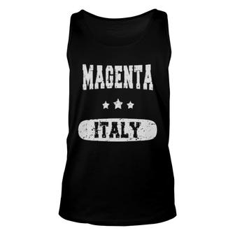 Vintage Magenta, Italy Unisex Tank Top | Mazezy