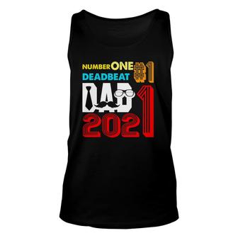 Vintage Number One Deadbeat Dad 2021 Happy Father's Day Unisex Tank Top | Mazezy