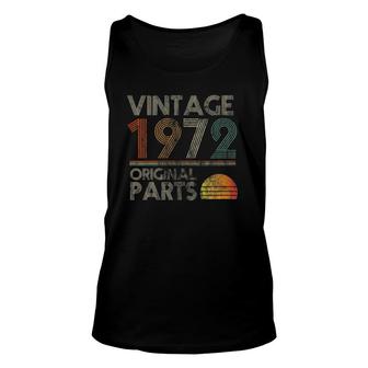 Womens Vintage Original Parts Birthday 1972 49Th Retro Style V-Neck Tank Top | Mazezy