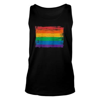 Vintage Painted Rainbow Gay Pride Flag Raglan Baseball Tee Unisex Tank Top | Mazezy CA