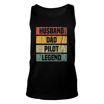 Vintage Pilot Dad Husband Aviation Airplane S For Men Unisex Tank Top | Mazezy