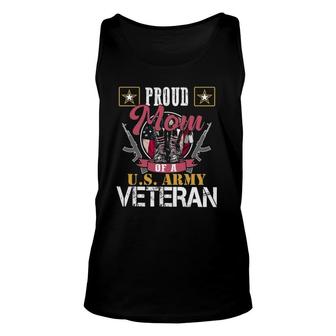 Vintage Proud Mom Of A US Army Veteran Gift Mom Dad Unisex Tank Top | Mazezy