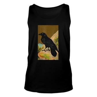 Vintage Raven , Birdwatching Black Bird Unisex Tank Top | Mazezy
