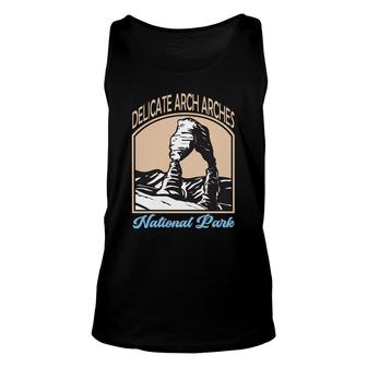 Vintage Retro Delicate Arch Arches National Park Travel Adventure Unisex Tank Top - Thegiftio UK