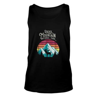 Vintage Retro Rocky Mountain National Park Moose Unisex Tank Top - Thegiftio