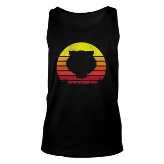 Vintage Retro Tiger Face Silhouette Forest Sun Graphic Unisex Tank Top | Mazezy