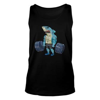 Vintage Shark Weightlifting Bodybuilder Muscle Fitness Unisex Tank Top | Mazezy