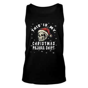 Vintage Skull Santa Hat Skeleton Christmas Pajama Unisex Tank Top