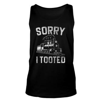 Vintage Style Sorry I Tooted Retro Train Driver Gift Unisex Tank Top | Mazezy