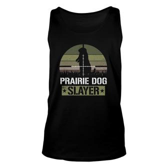 Vintage Sunset Camo Prairie Dog Hunting Prairie Dog Slayer Unisex Tank Top | Mazezy