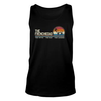 Vintage The Frenchie Dad French Bulldog Lover Silhouette Unisex Tank Top | Mazezy