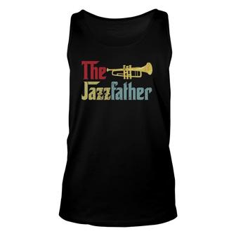 Vintage The Jazzfather Happy Father's Day Trumpet Player Unisex Tank Top | Mazezy