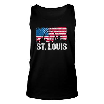 Vintage Us Flag American City Skyline St Louis Unisex Tank Top | Mazezy