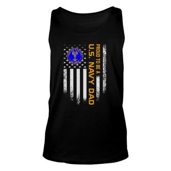 Vintage Usa American Flag Proud To Be Us Navy Military Dad Unisex Tank Top | Mazezy