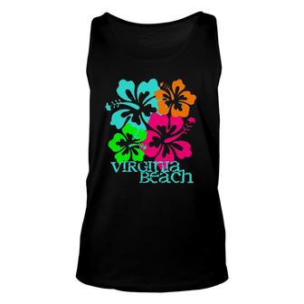 Virginia Beach Tropical Paradise Travel Surf Ocean Vacay Unisex Tank Top | Mazezy