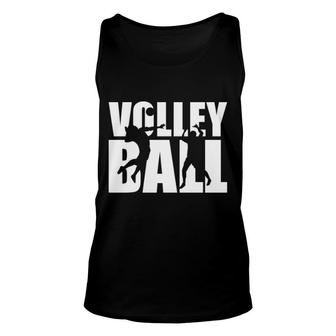 Volleyball Players Silhouette Sport Lover Gift Unisex Tank Top | Mazezy