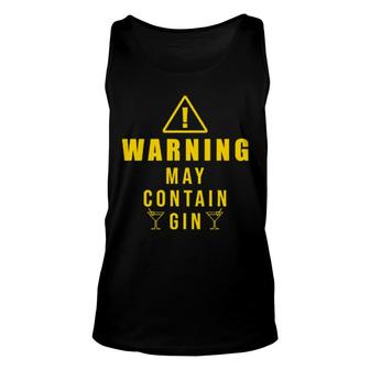 Warning May Contain Gin Cocktail Day Drinking Unisex Tank Top | Mazezy