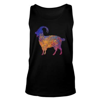 Watercolor Mountain Goat Apparel Unisex Tank Top | Mazezy
