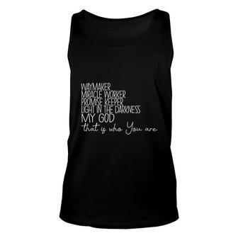Waymaker Light In The Darkness Promise Keeper Christian Church Saying Tops Tank Top | Mazezy