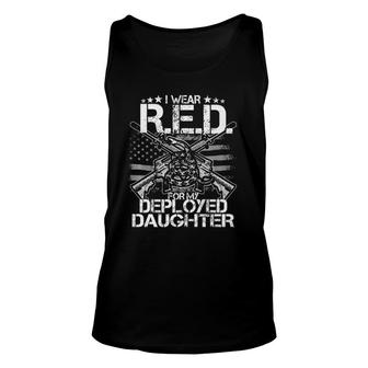 I Wear Red For My Daughter Remember Everyone Deployed Premium Tank Top | Mazezy
