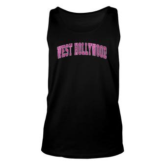 West Hollywood California Ca Vintage Sports Pink Desi Tank Top | Mazezy