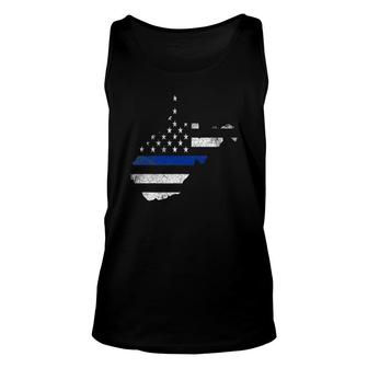 West Virginia Police Law Enforcement State Map Vintage Unisex Tank Top | Mazezy