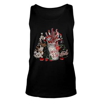 Western Country Merry Christmas Candy Cane Sweet But Twisted Tank Top | Mazezy