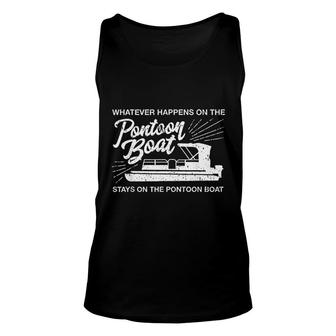 What Happens On The Pontoon Boat Stays Unisex Tank Top - Thegiftio