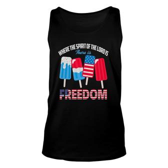 Where The Spirit Of The Lord Is Iced Cream 4Th Of July Flag Unisex Tank Top | Mazezy