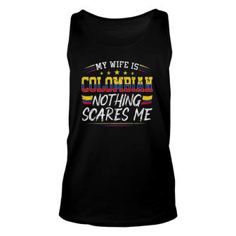 My Wife Is Colombian Nothing Scares Me Colombia Flag Premium Tank Top | Mazezy