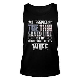 Wife Thin Silver Line Correctional Officer Unisex Tank Top | Mazezy