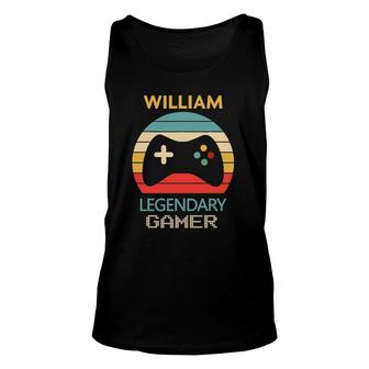 William Name Gift - Personalized Legendary Gamer Unisex Tank Top | Mazezy AU