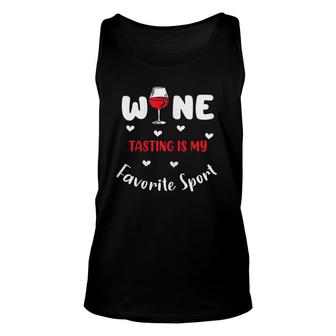 Womens Wine Lovers Wine Tasting Is My Favorite Sport Tank Top | Mazezy
