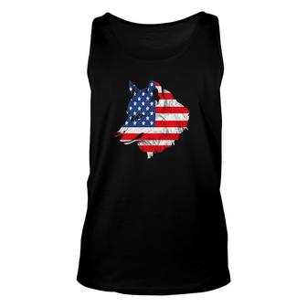 Wolf 4Th July Awesome Usa - Wolf American Flag Usa Unisex Tank Top | Mazezy