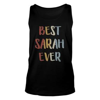 Womens Best Sarah Ever Retro Vintage First Name Gift Unisex Tank Top | Mazezy