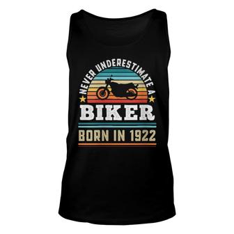Womens Biker Born 1922 100Th Birthday Motorbike Unisex Tank Top | Mazezy