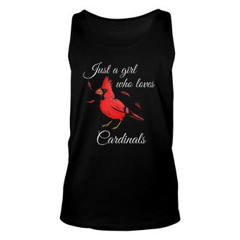 Womens Cardinal Bird Birdwatcher Bird Unisex Tank Top | Mazezy