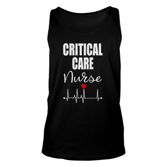 Womens Critical Care Icu Nurse Unisex Tank Top | Mazezy