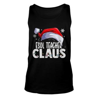 Womens Esol Teacher Santa Claus Christmas Matching Costume Unisex Tank Top | Mazezy