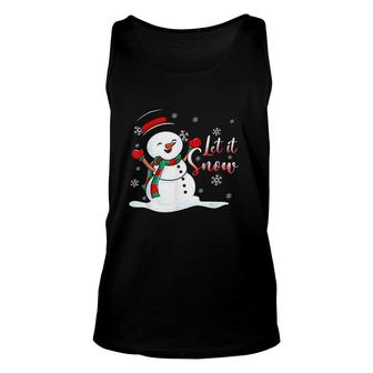 Womens Family Clothing Christmas Snowman Let It Snow Unisex Tank Top - Thegiftio