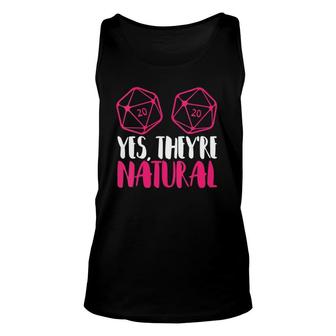 Womens Funny Rpg Nat 20 Yes, They're Natural D20 V-Neck Unisex Tank Top | Mazezy