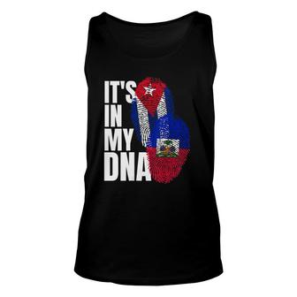 Womens Haitian And Cuban Mix Dna Flag Heritage Flag V-Neck Unisex Tank Top | Mazezy