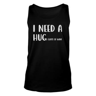 Womens I Need A Huge Glass Of Wine Funny Drinker Graphic Unisex Tank Top | Mazezy