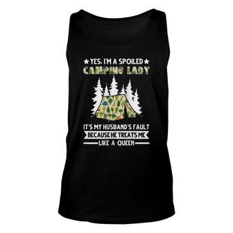 Womens Im A Spoiled Camping Lady Camper Wife Unisex Tank Top - Thegiftio UK