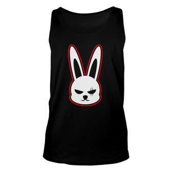 Womens Kawaii Angry Sad Bunny Rabbit Unisex Tank Top | Mazezy