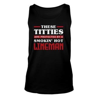 Womens Lineman Wives Lineworker Funny Lineman Wife Unisex Tank Top | Mazezy
